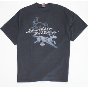 Harley Davidson Brothers In Freedom Illinois XL Biker Hanes Beefy-T T Shirt